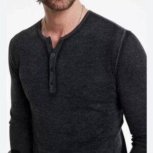 John Varvatos cashmere/silk Henley style sweater Sz M